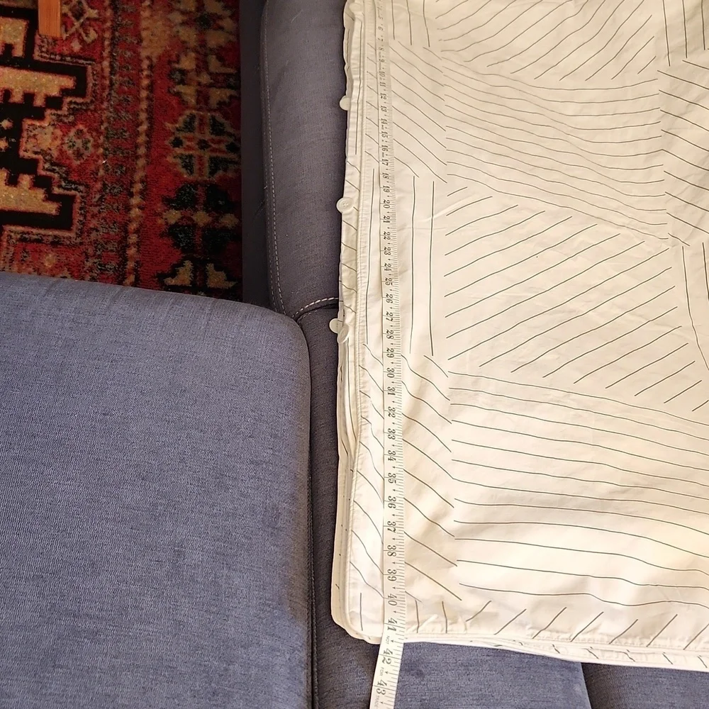 Lacoste Doubles Collection White Striped Cotton Duvet Set Sz Full